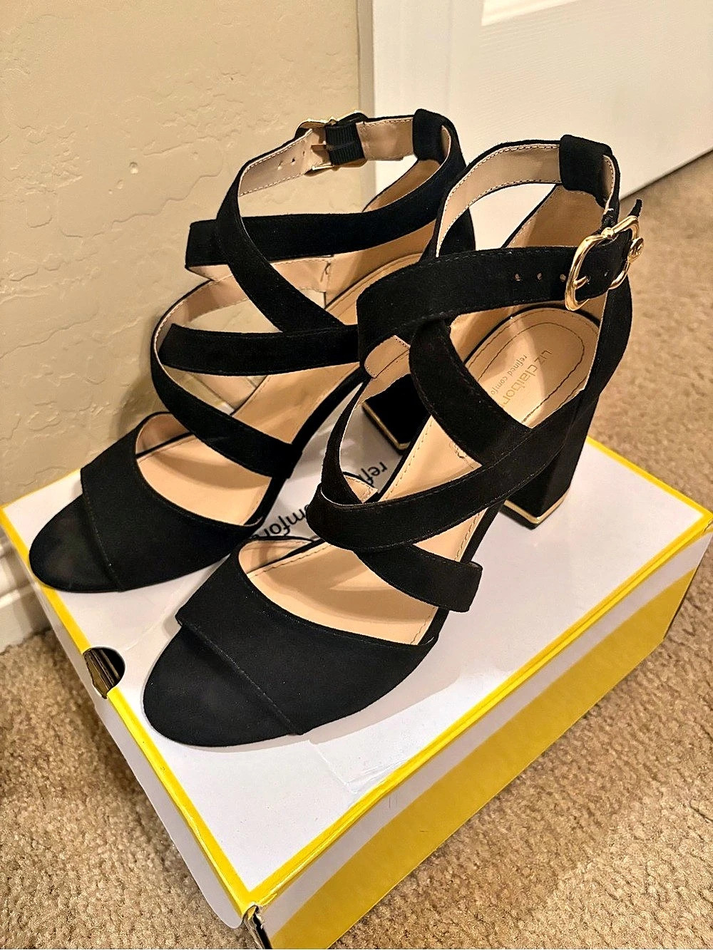 Liz Claiborne Black Strappy Heels